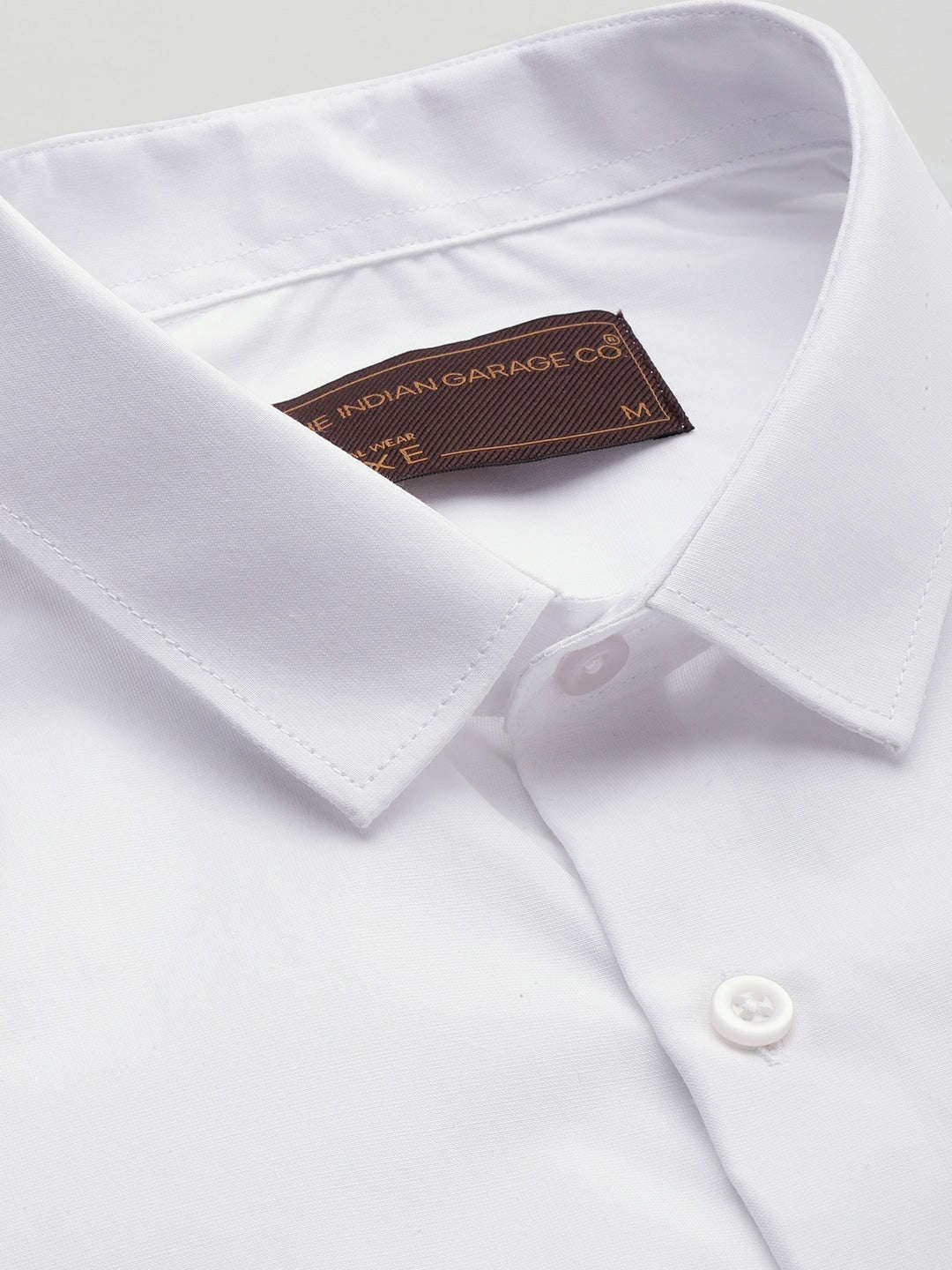 Men's White Slim Fit Solid Formal Shirt - Image 3