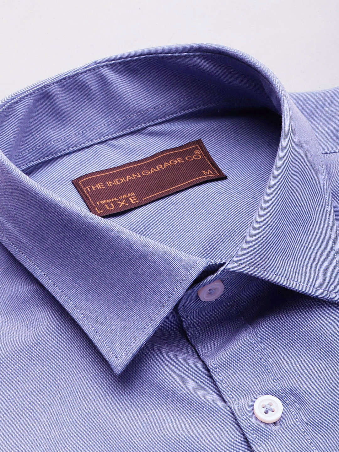 Men's Blue Slim Fit Solid Formal Shirt - Image 3