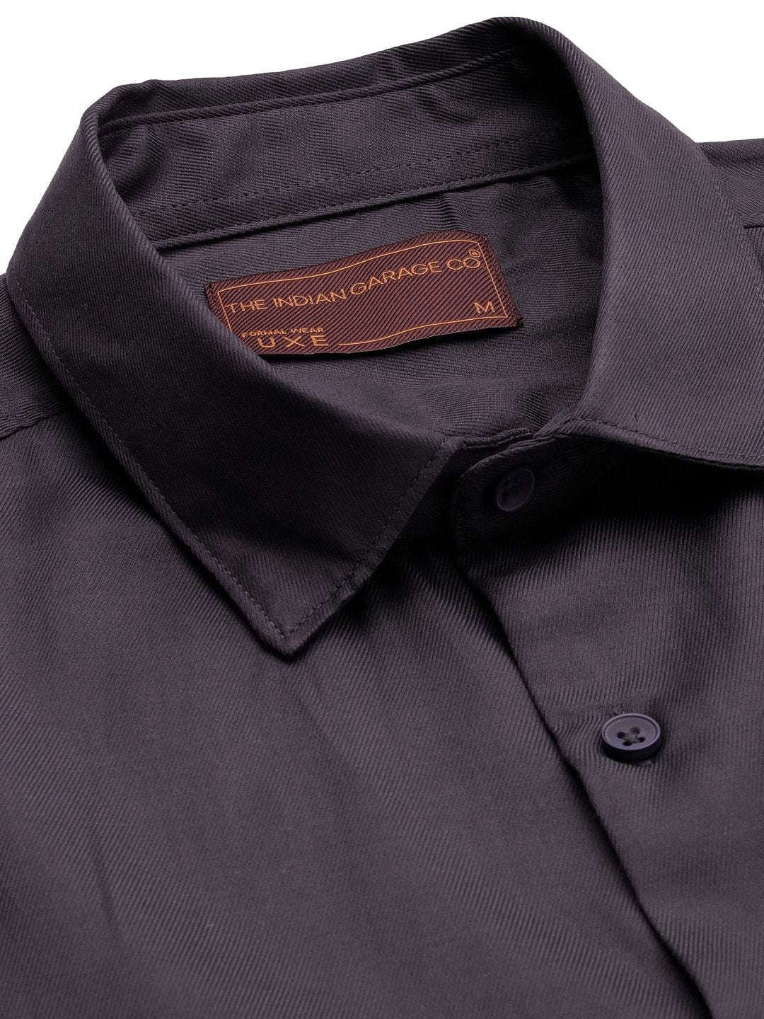 Men's Purple Slim Fit Solid Formal Shirt - Image 3