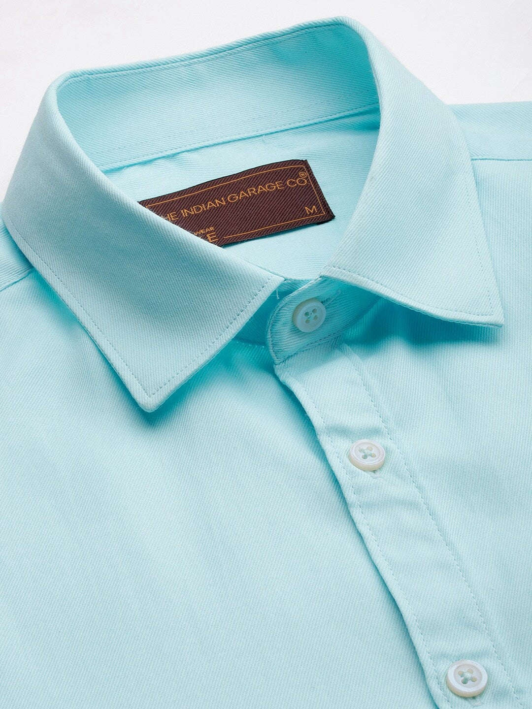 Men's Blue Slim Fit Solid Formal Shirt - Image 3