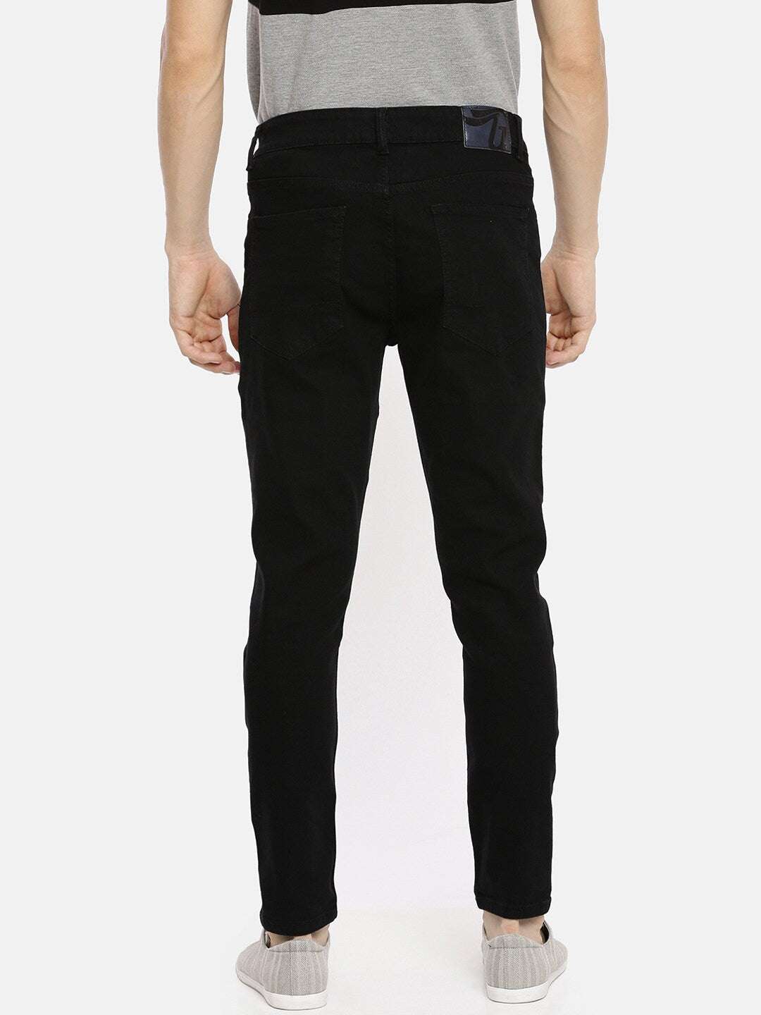 Men's Black Slim Fit Solid Mid-Rise Jeans - Image 3