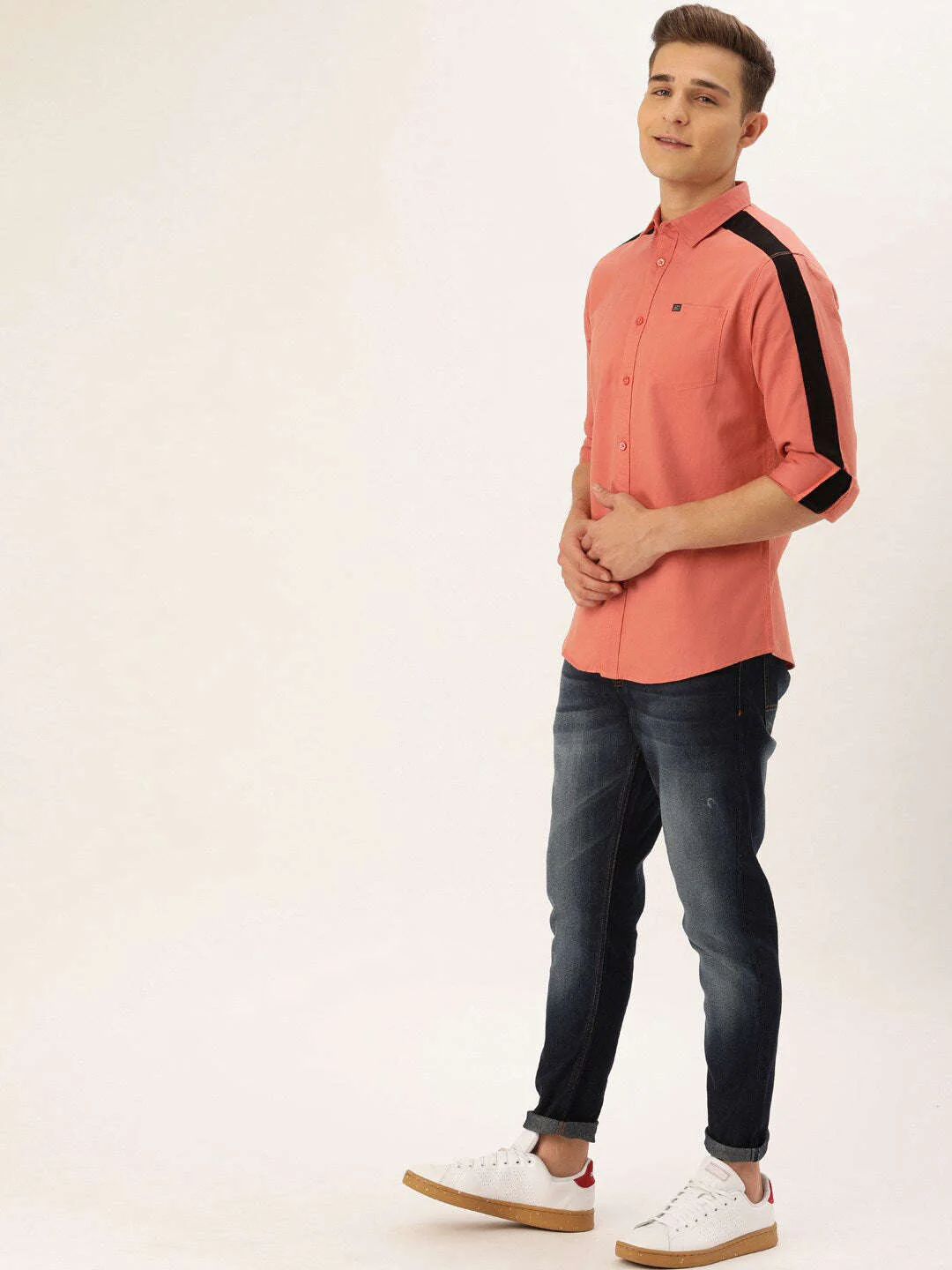 Men's Blue Slim Fit Solid Mid-Rise Jeans - Image 4