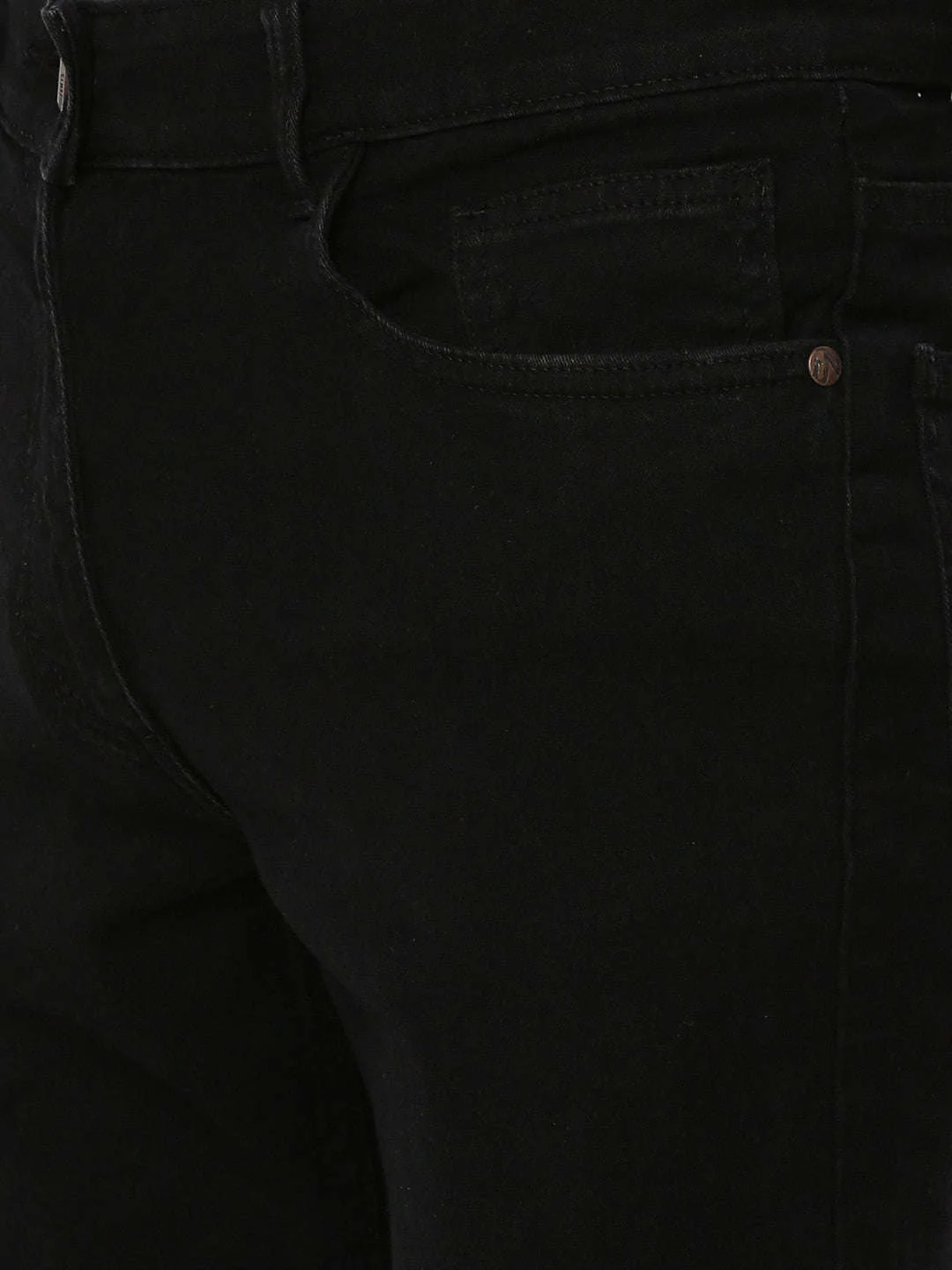 Men's Black Slim Fit Solid Casual Jeans - Image 4