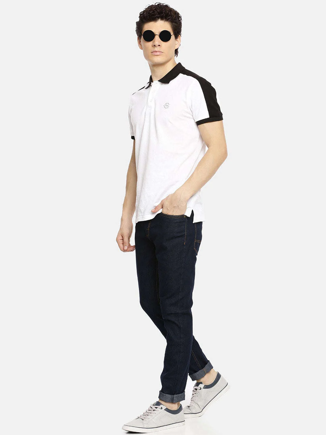 Men's Blue Slim Fit Solid Mid-Rise Jeans - Image 4