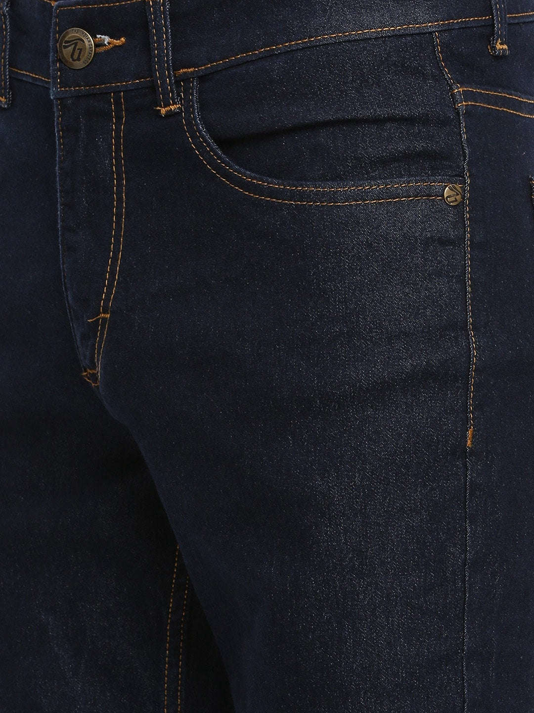 Men's Blue Slim Fit Solid Mid-Rise Jeans - Image 5