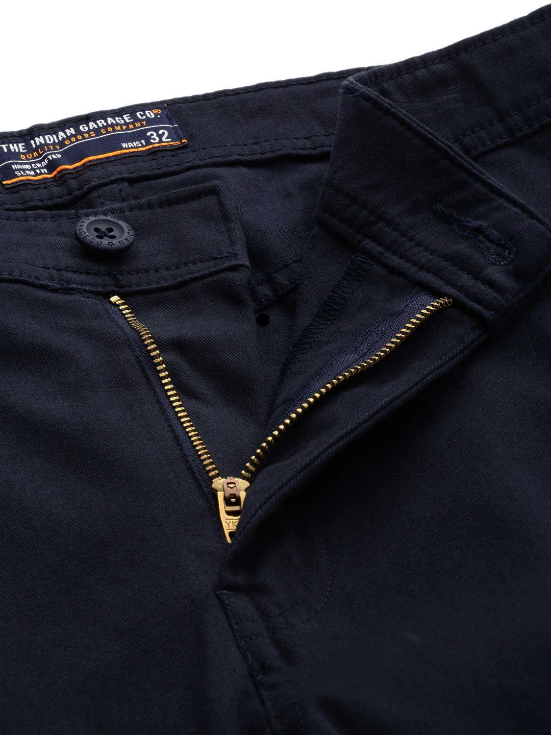 Men's Navy Blue Slim Fit Solid Casual Chinos - Image 5