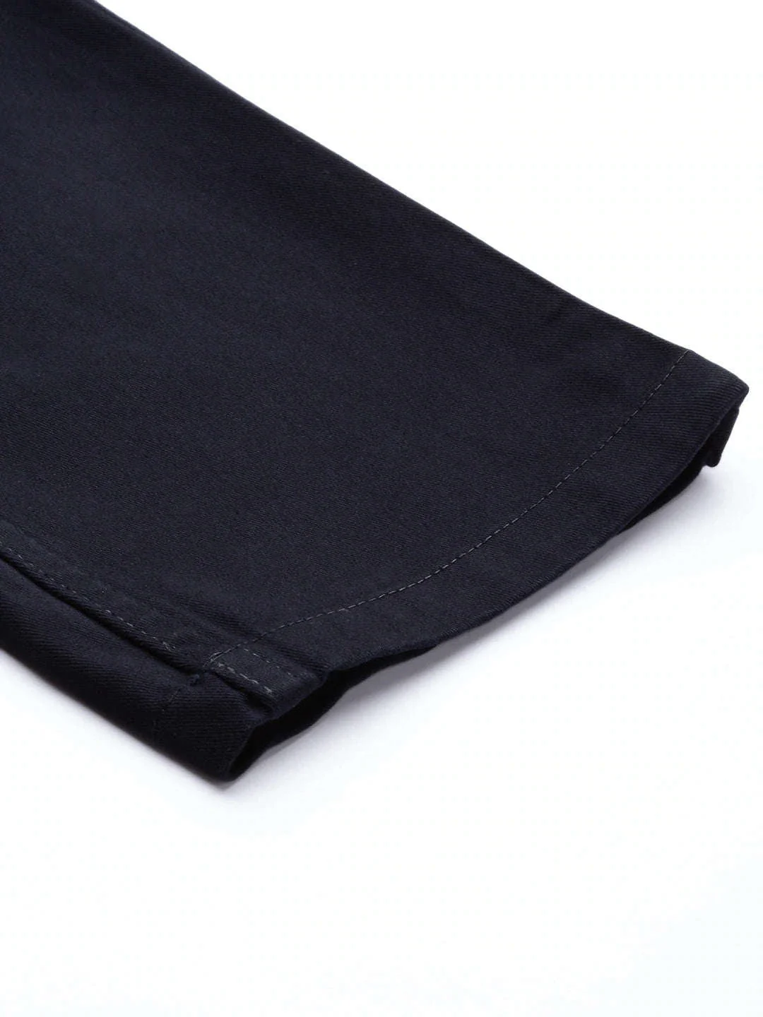 Men's Navy Blue Slim Fit Solid Casual Chinos - Image 8