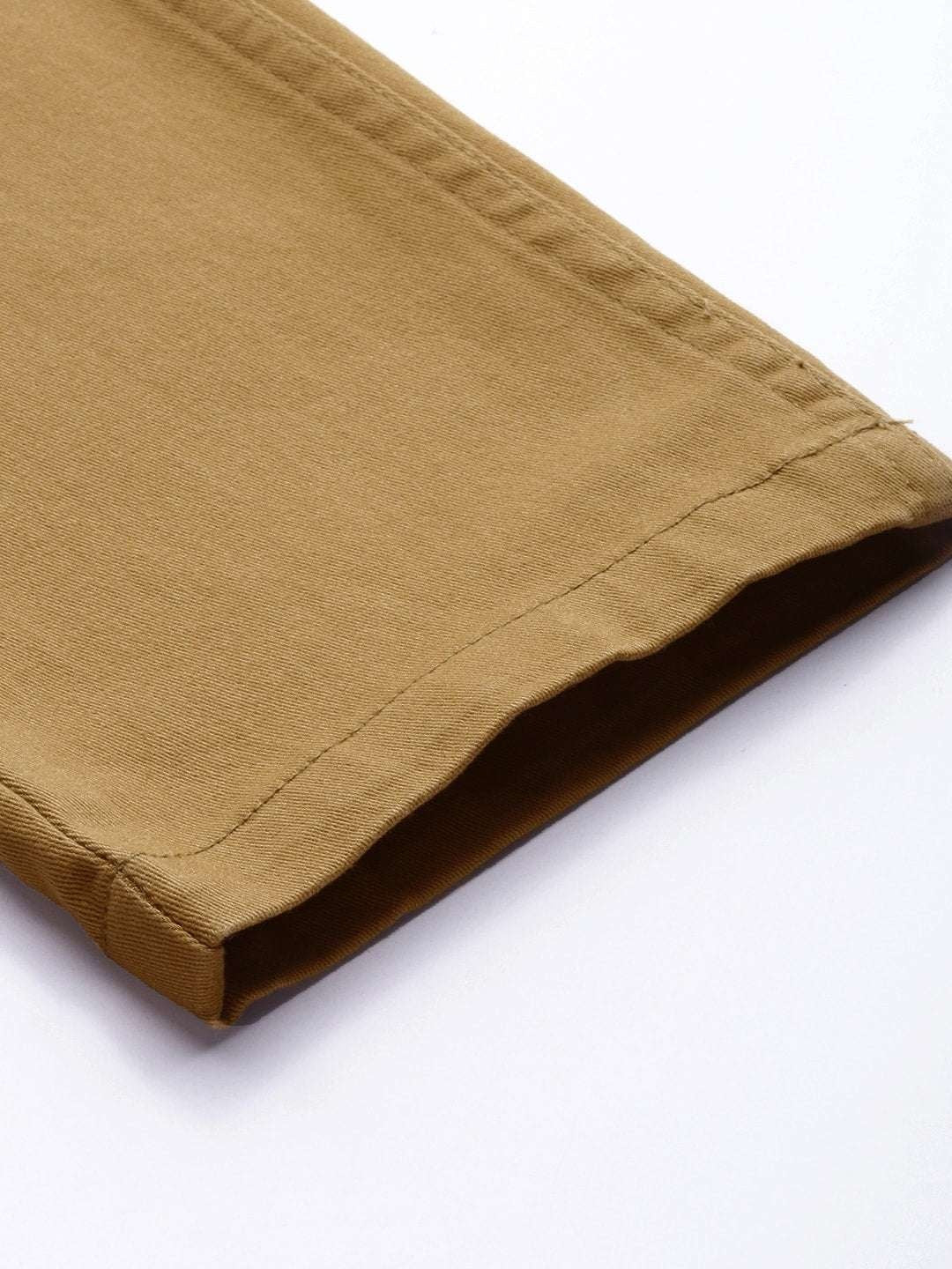 Men's Khaki Slim Fit Solid Casual Chinos - Image 8