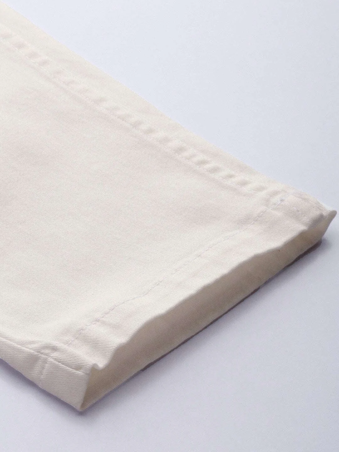 Men's White Slim Fit Solid Casual Chinos - Image 8