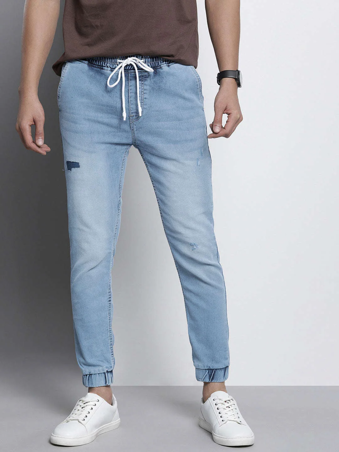 Men's Blue Slim Fit Solid Street Wear Jeans - Image 2