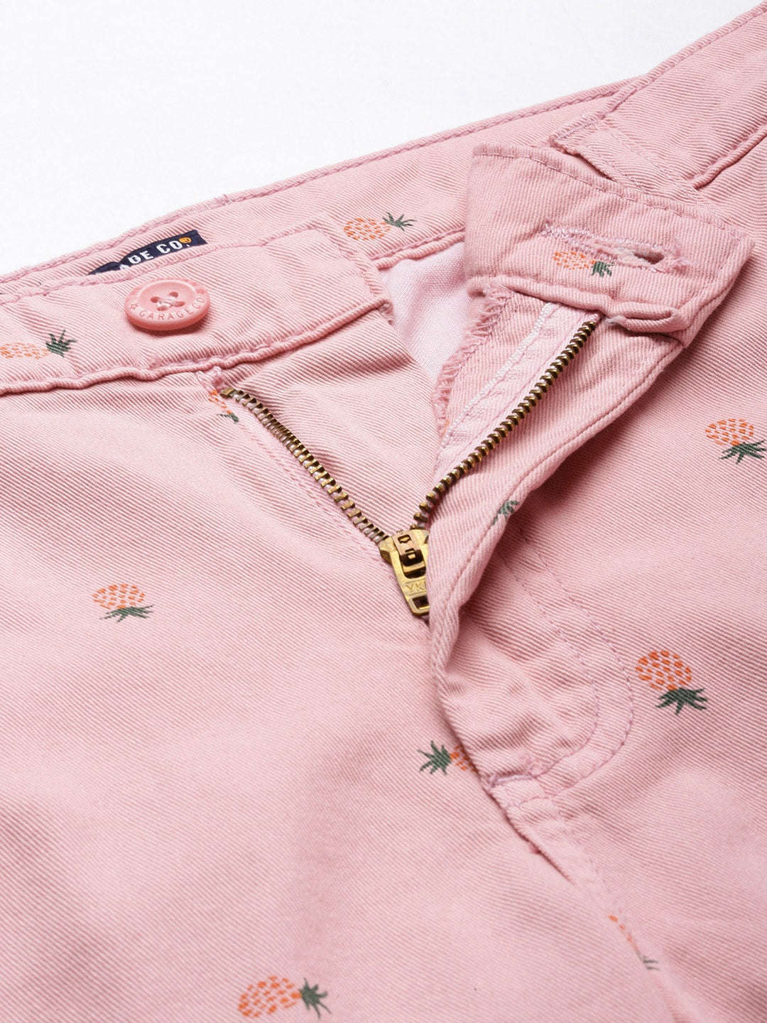 Men's Pink Slim Fit Printed Casual Shorts - Image 5