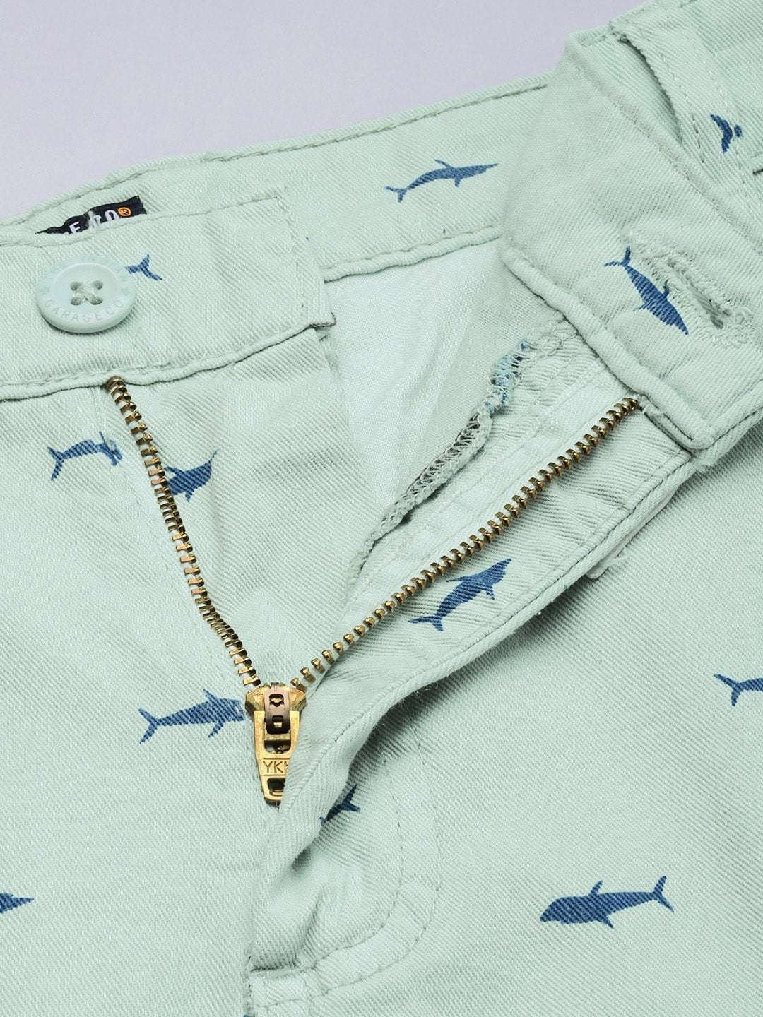 Men's Green Slim Fit Printed Casual Shorts - Image 5