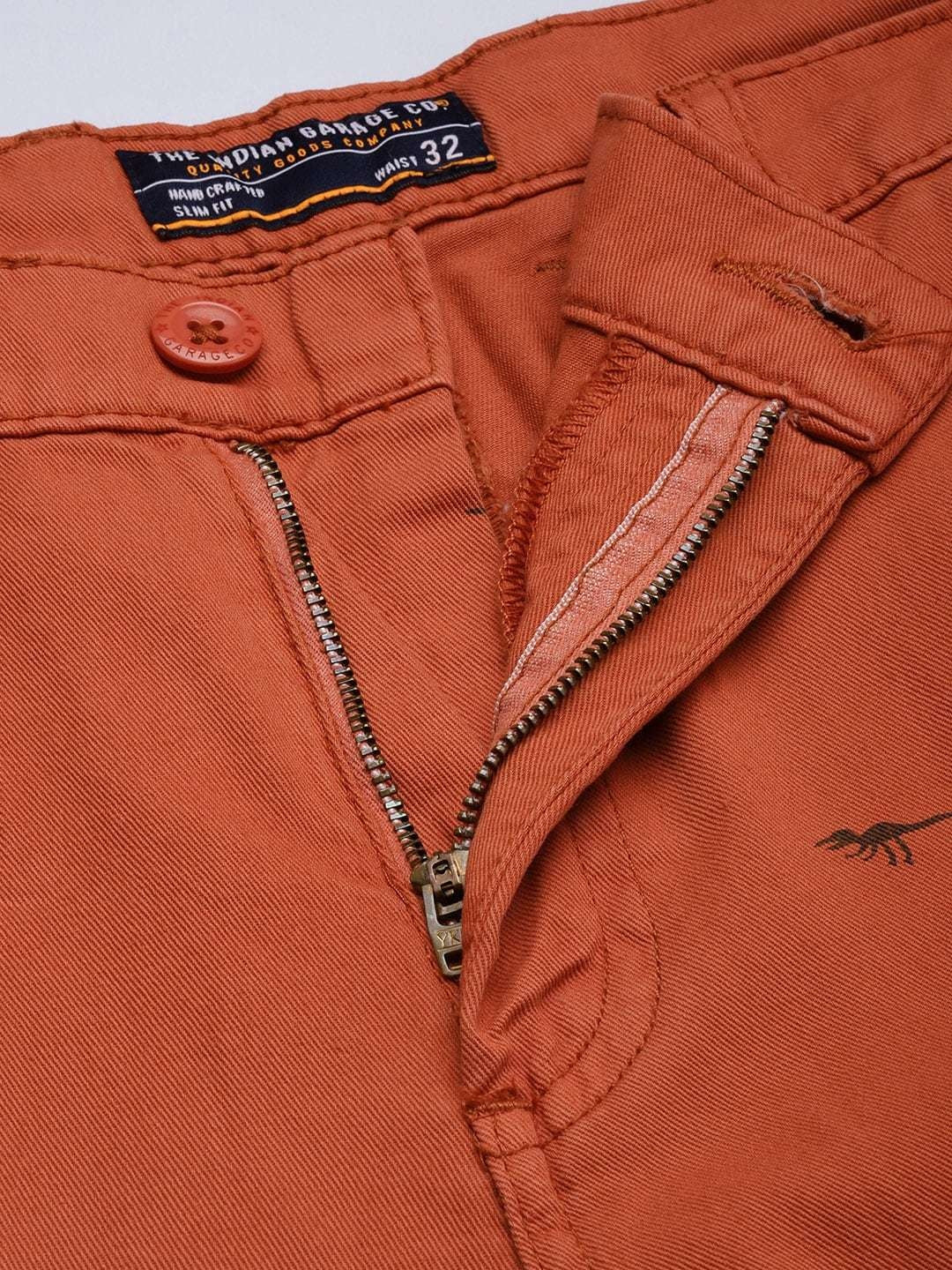 Men's Rust Slim Fit Printed Casual Shorts - Image 5