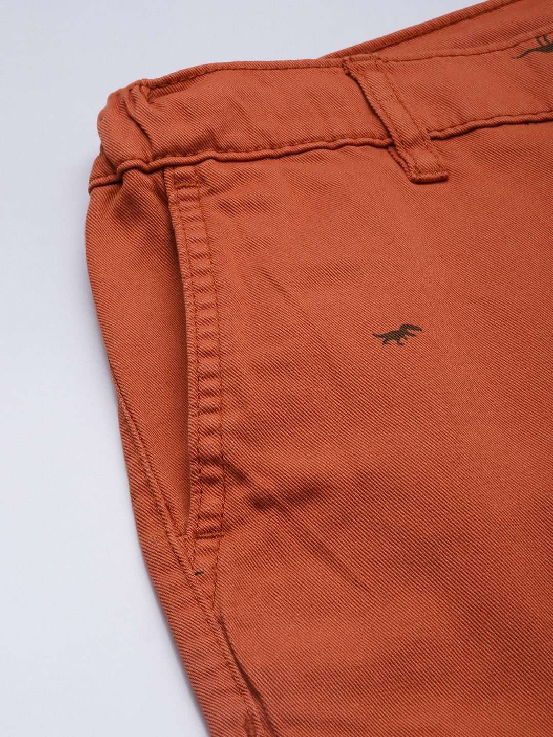 Men's Rust Slim Fit Printed Casual Shorts - Image 7