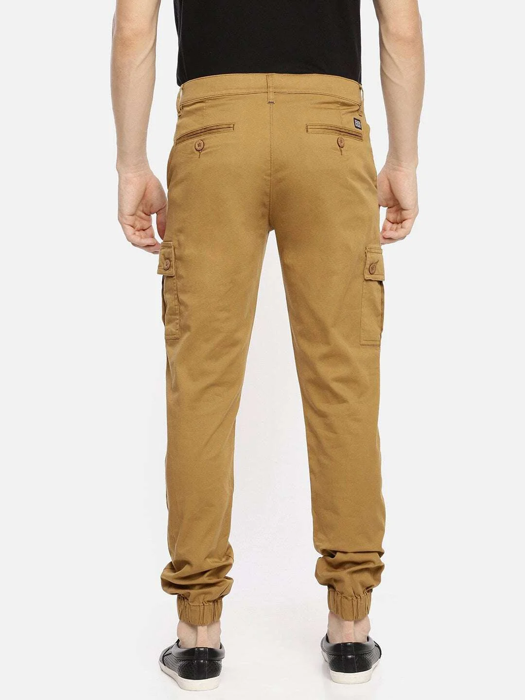 Men's Khaki Slim Fit Solid Utility Cargo - Image 3