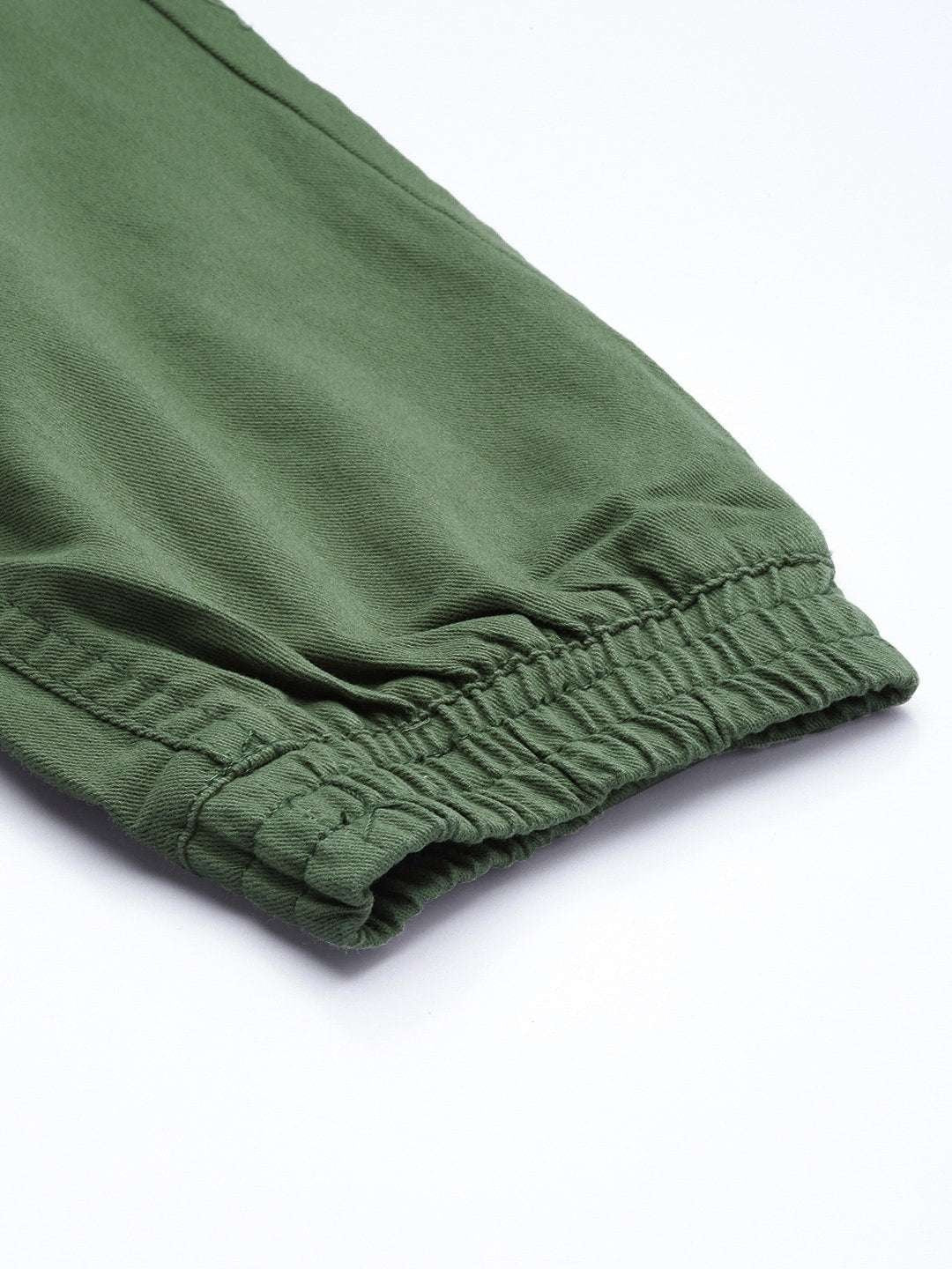 Men's Green Slim Fit Solid Casual Joggers - Image 8