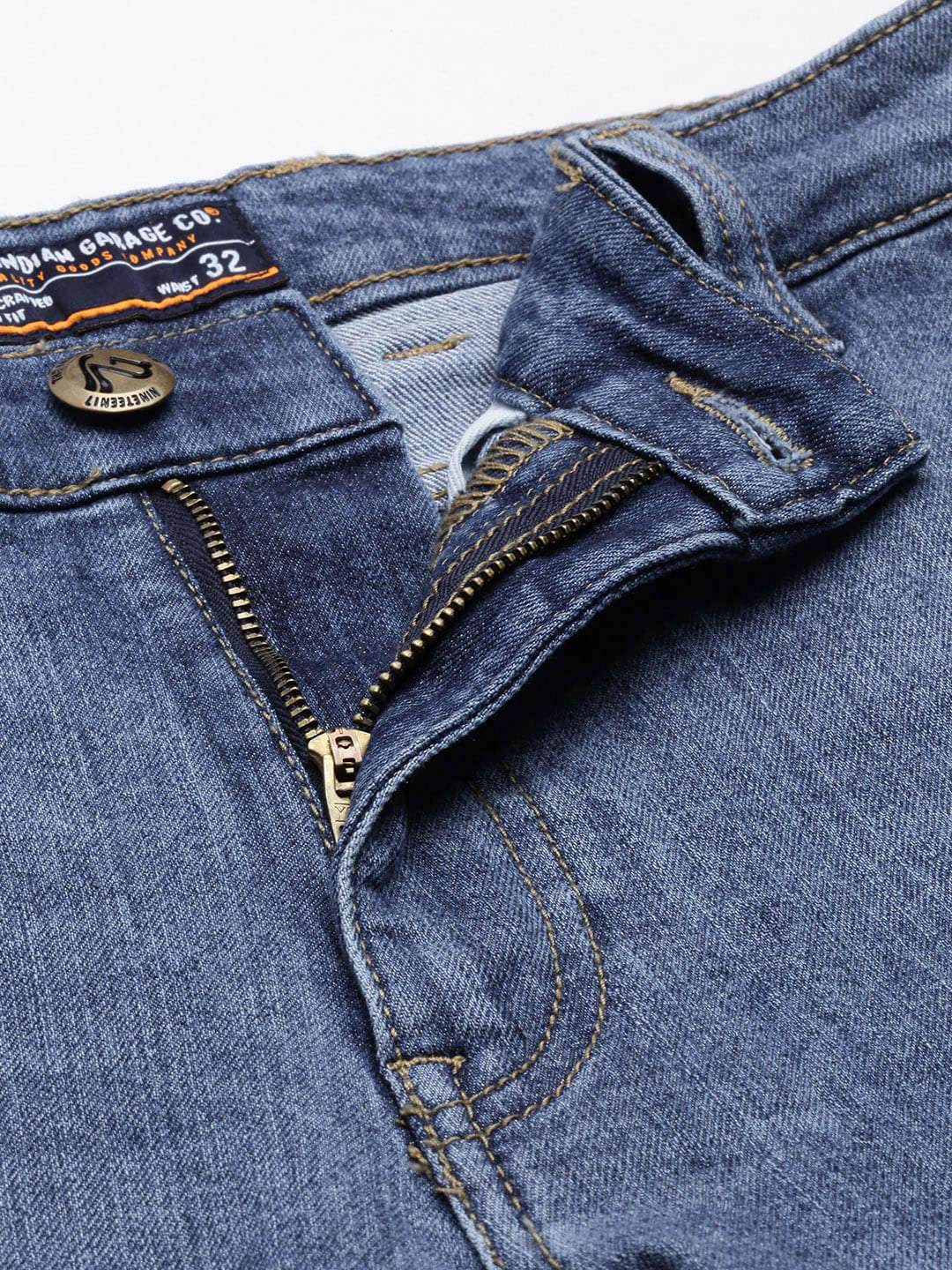 Men's Blue Slim Fit Solid Mid-Rise Stretchable Jeans - Image 5
