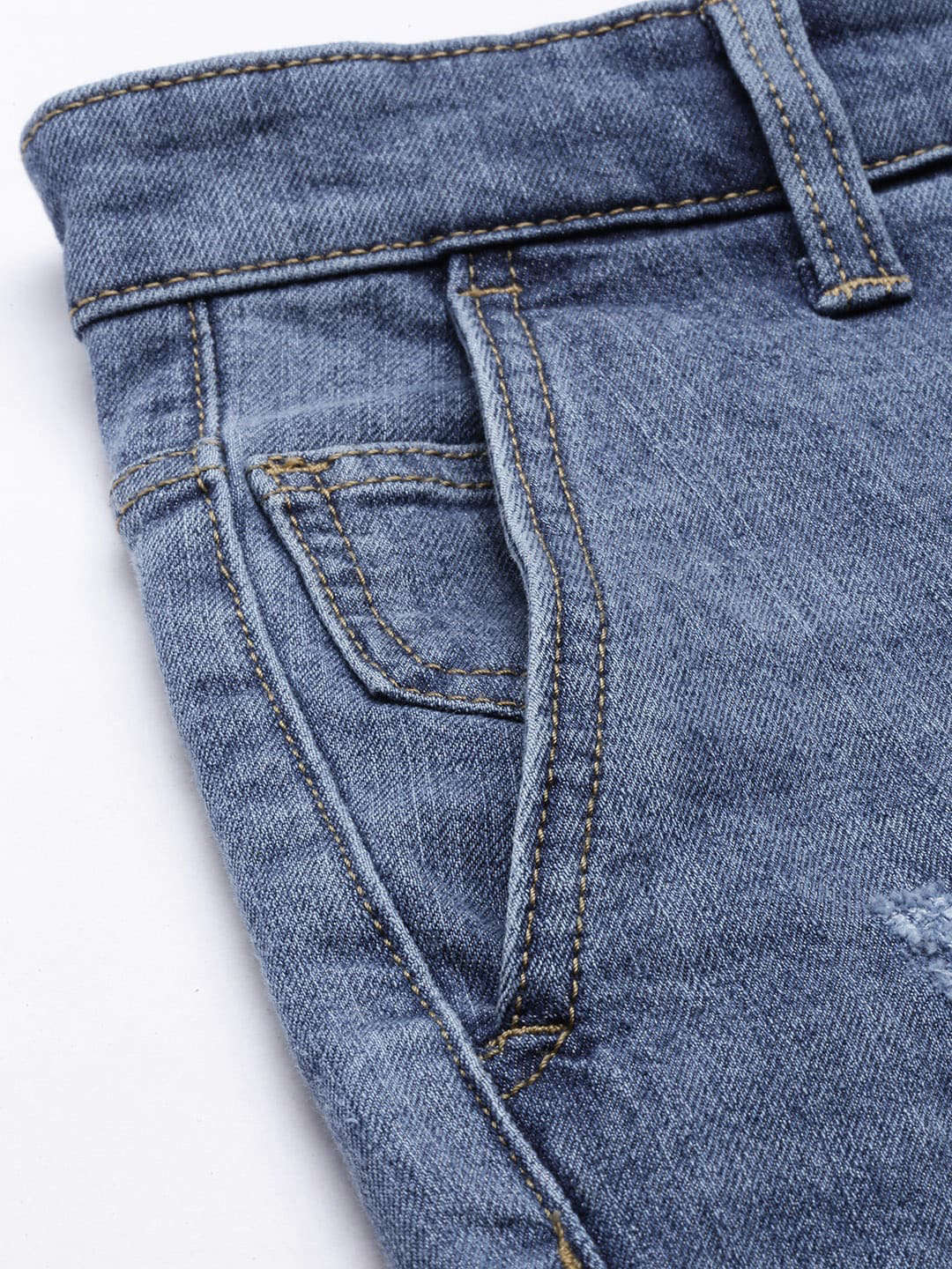 Men's Blue Slim Fit Solid Mid-Rise Stretchable Jeans - Image 6