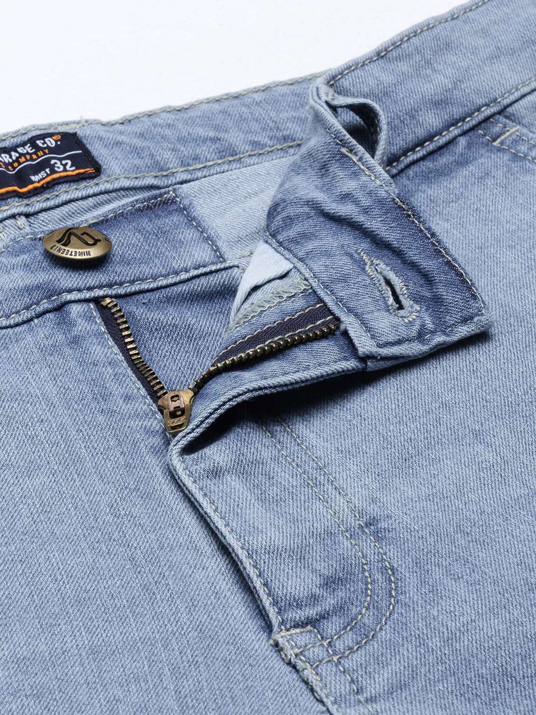 Men's Blue Slim Fit Solid Mid-Rise Stretchable Jeans - Image 4