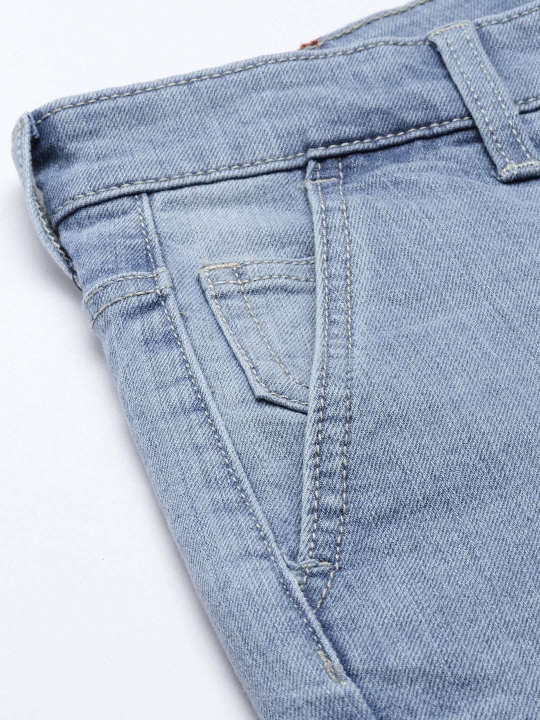 Men's Blue Slim Fit Solid Mid-Rise Stretchable Jeans - Image 6