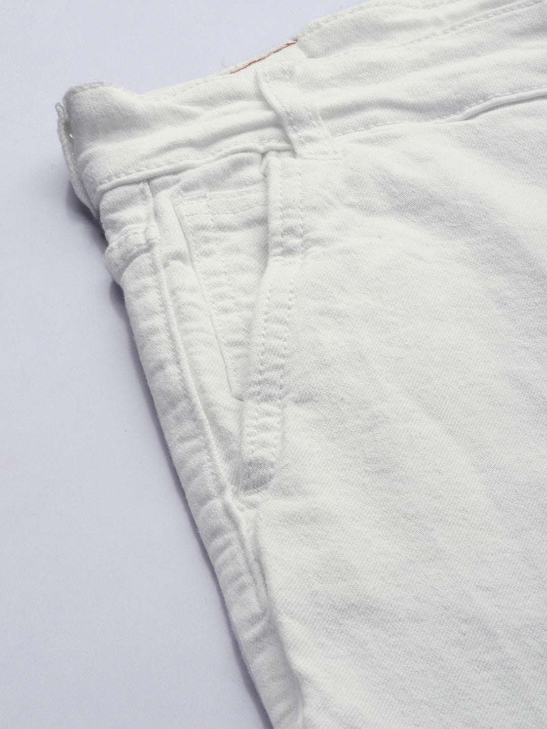Men's White Slim Fit Solid Mid-Rise Stretchable Jeans - Image 5