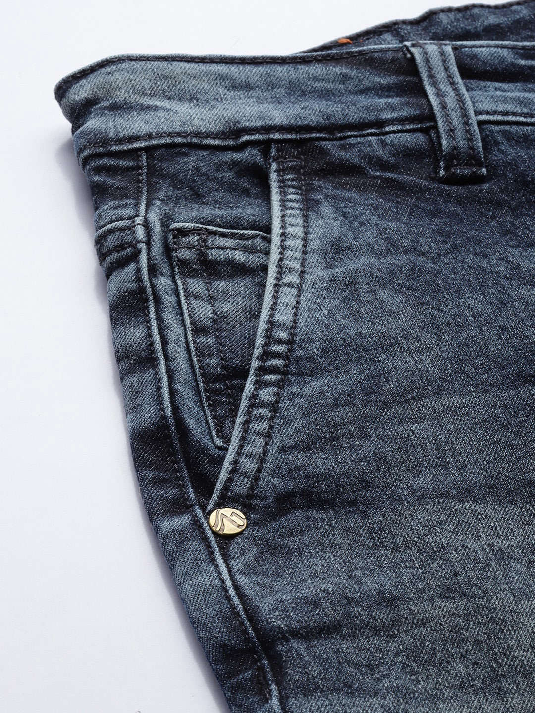 Men's Rag Blue Slim Fit Solid Casual Jeans - Image 6