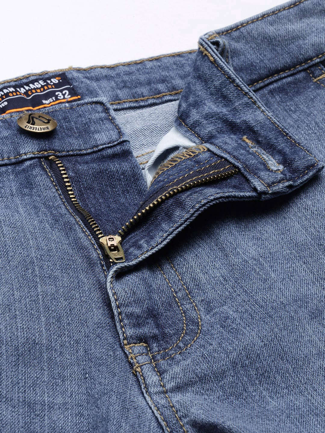 Men's Blue Slim Fit Solid Mid-Rise Stretchable Jeans - Image 5