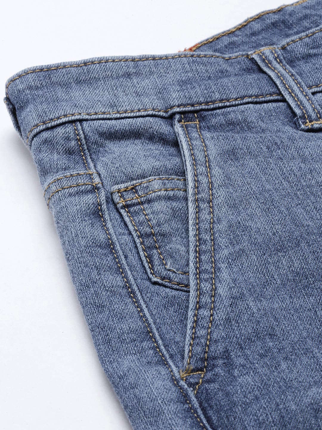 Men's Blue Slim Fit Solid Mid-Rise Stretchable Jeans - Image 6