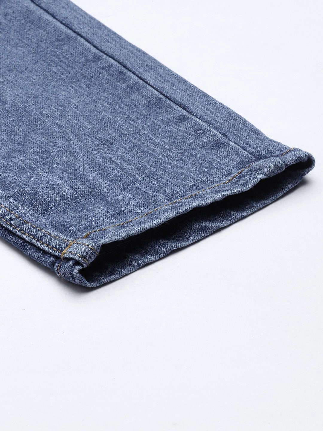Men's Blue Slim Fit Solid Mid-Rise Stretchable Jeans - Image 7