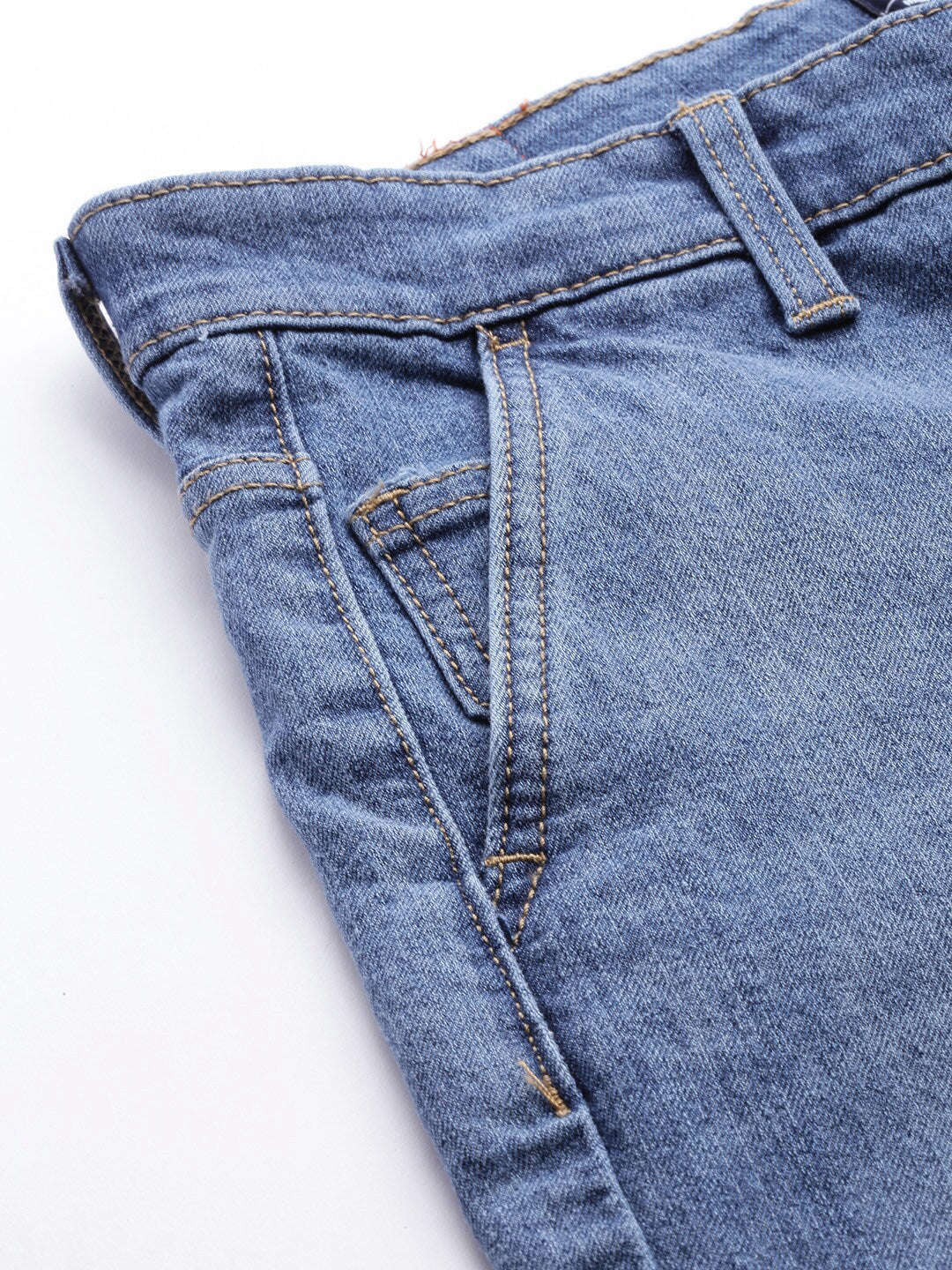 Men's Blue Slim Fit Solid Mid-Rise Stretchable Jeans - Image 6