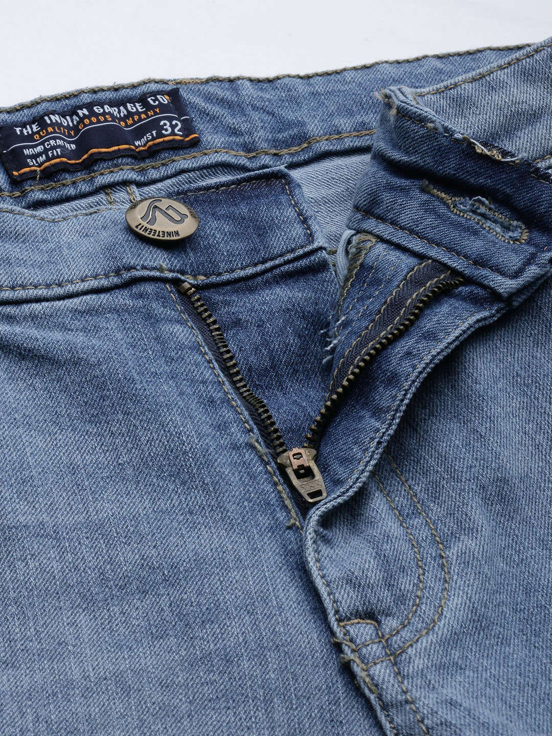 Men's Blue Slim Fit Solid Mid-Rise Stretchable Jeans - Image 5