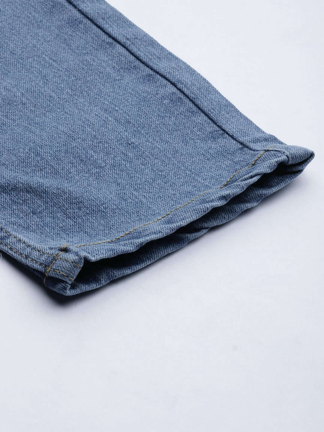 Men's Blue Slim Fit Solid Mid-Rise Stretchable Jeans - Image 7