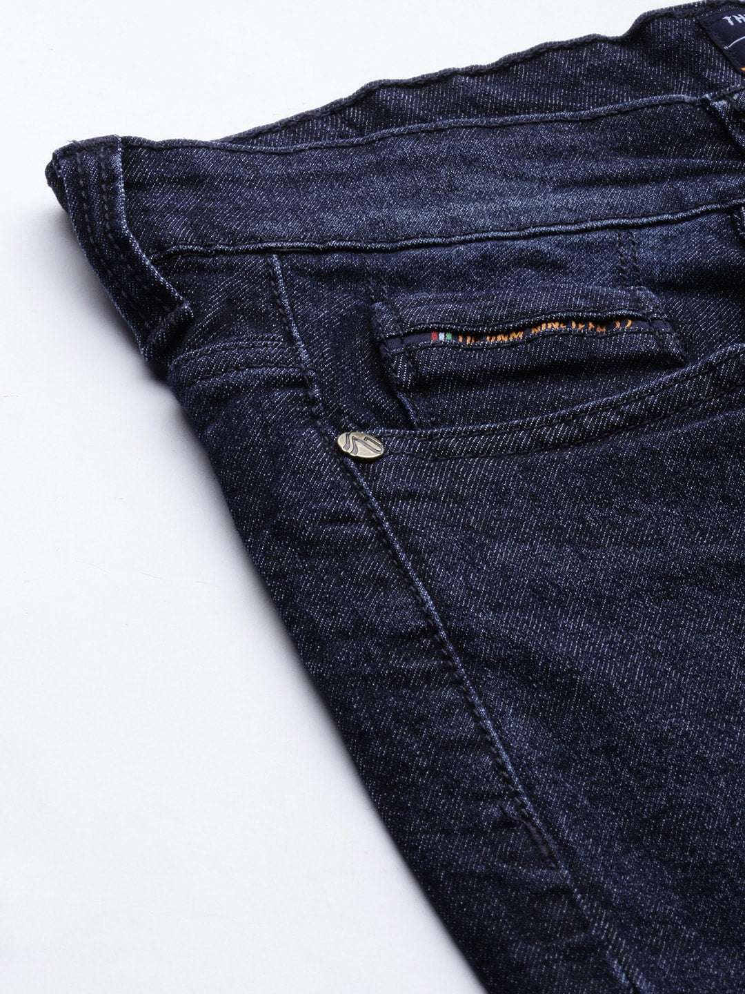 Men's Blue Slim Fit Solid Mid-Rise Stretchable Jeans - Image 6