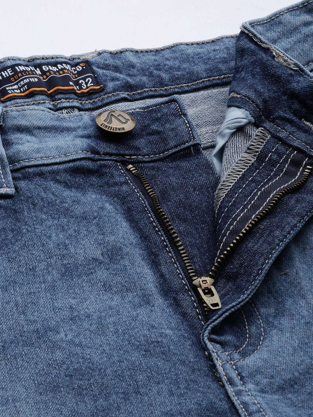Men's Blue Slim Fit Solid Mid-Rise Stretchable Jeans - Image 4