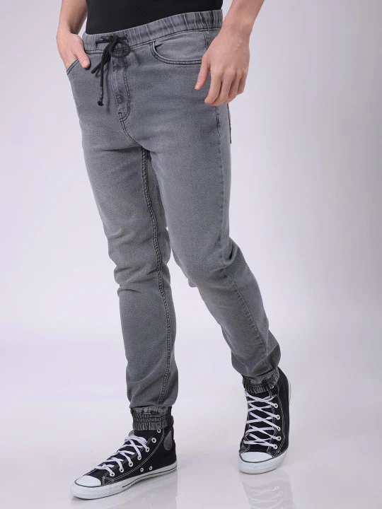 Men's Solid Denim Jogger - Image 2