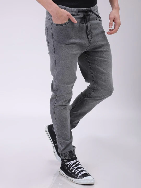 Men's Solid Denim Jogger - Image 4