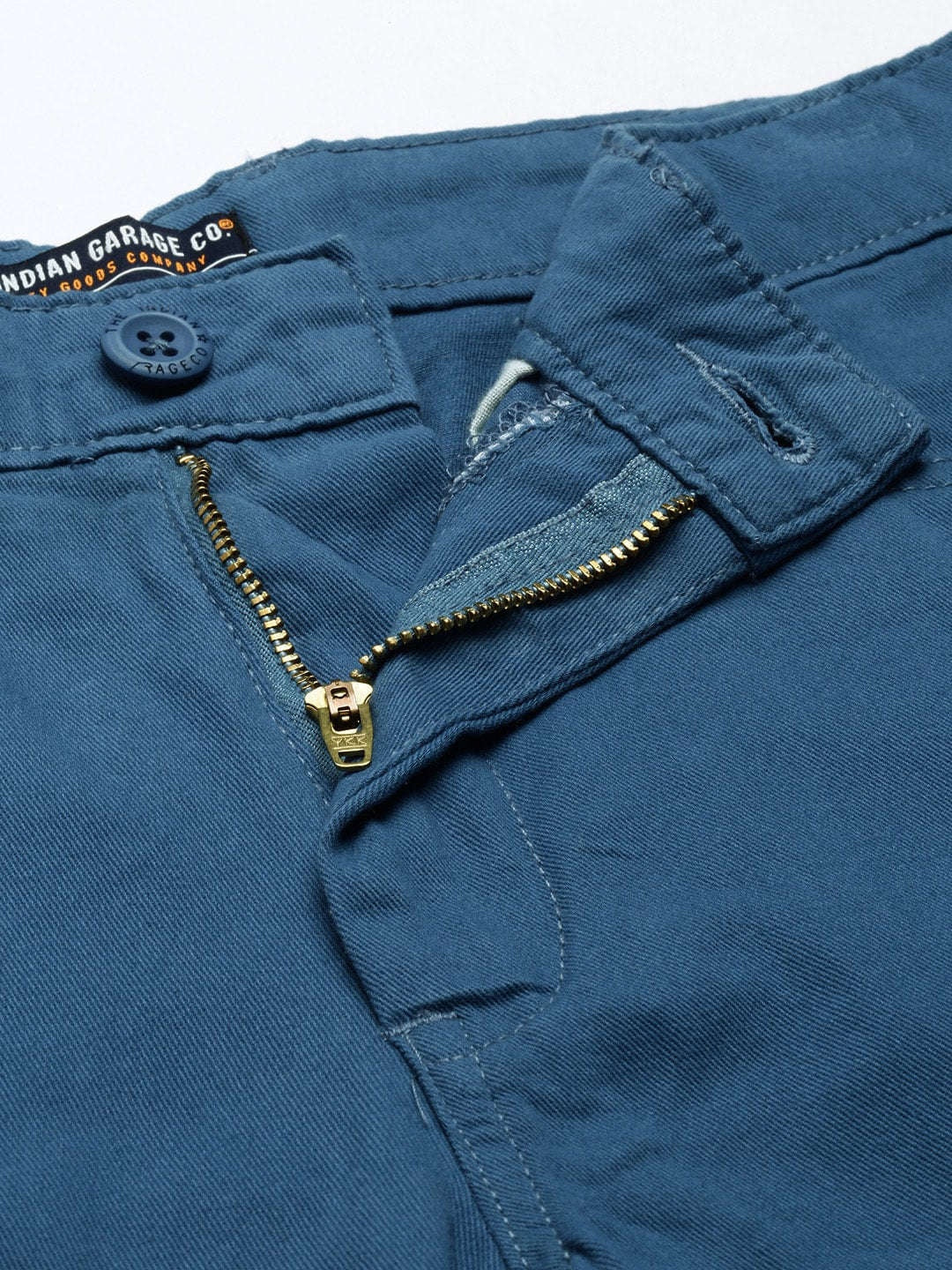 Men's Blue Slim Fit Solid Casual Shorts - Image 5