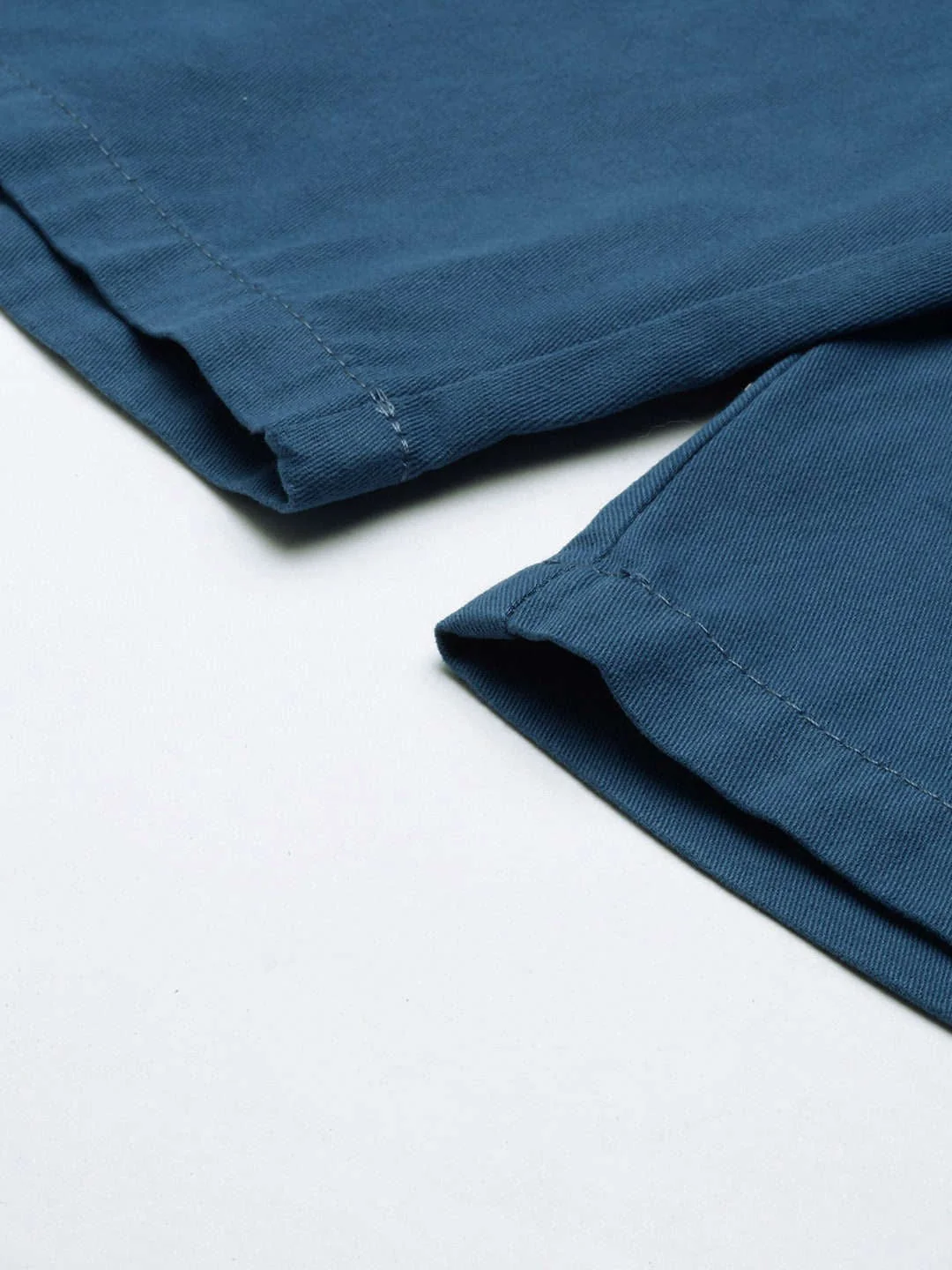 Men's Blue Slim Fit Solid Casual Shorts - Image 8