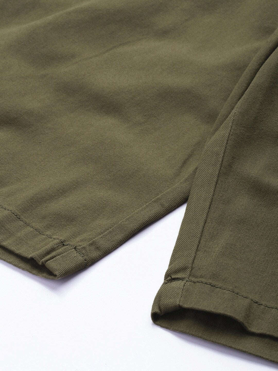 Men's Olive Slim Fit Solid Casual Shorts - Image 8