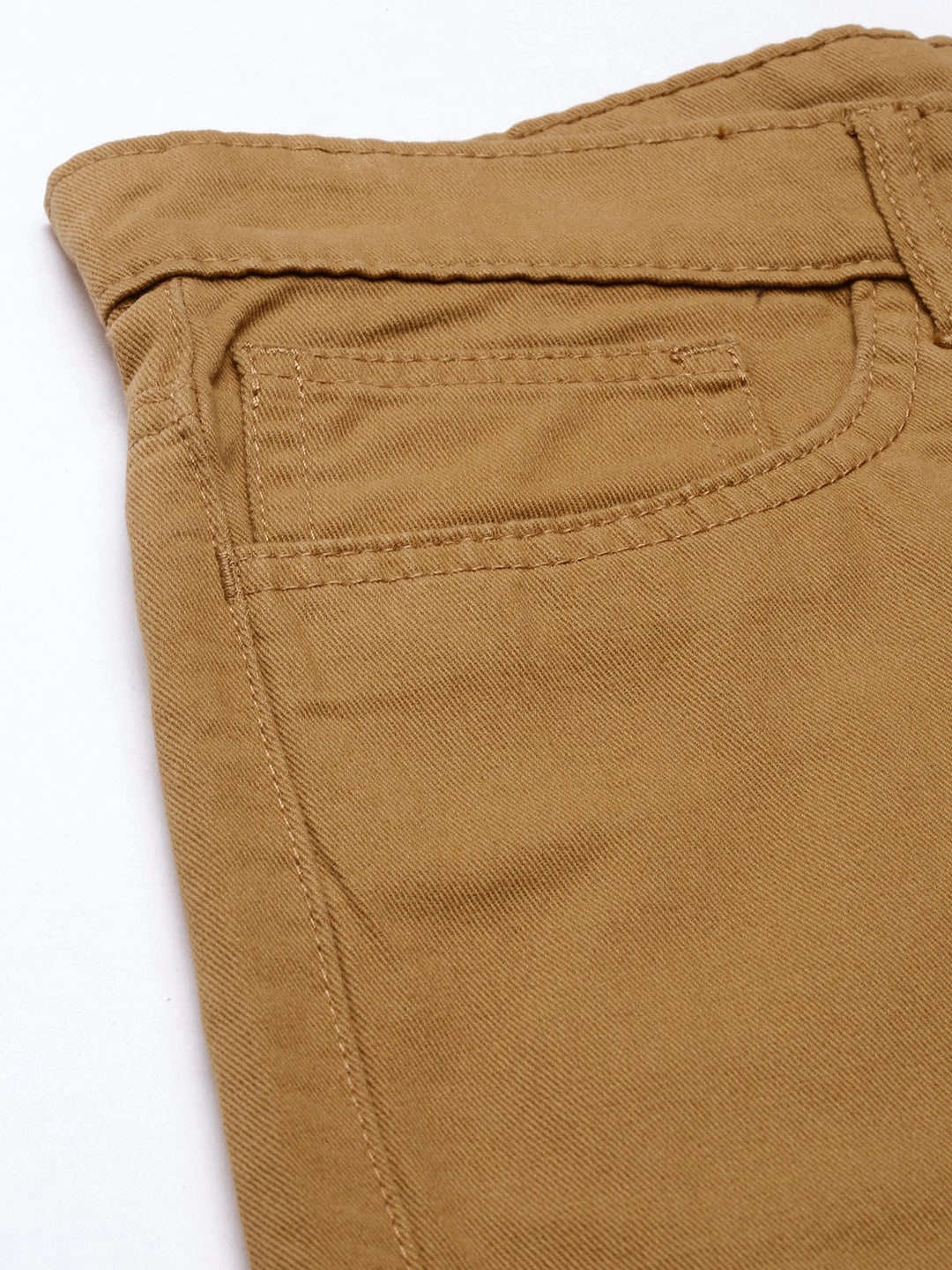 Men's Khaki Slim Fit Solid Casual Shorts - Image 7