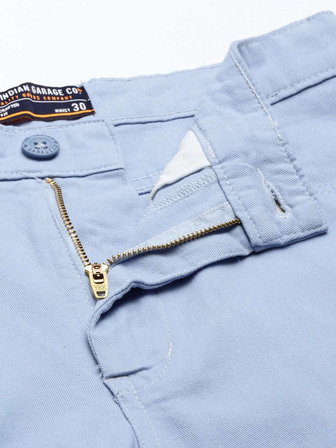 Men's Blue Slim Fit Solid Casual Shorts - Image 5