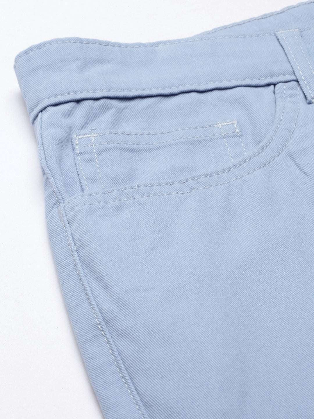 Men's Blue Slim Fit Solid Casual Shorts - Image 7