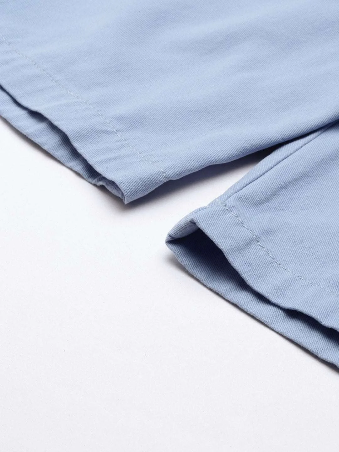 Men's Blue Slim Fit Solid Casual Shorts - Image 8