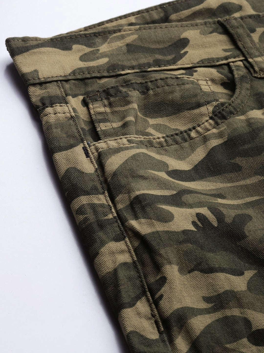 Men's Olive Slim Fit Solid Casual Shorts - Image 7