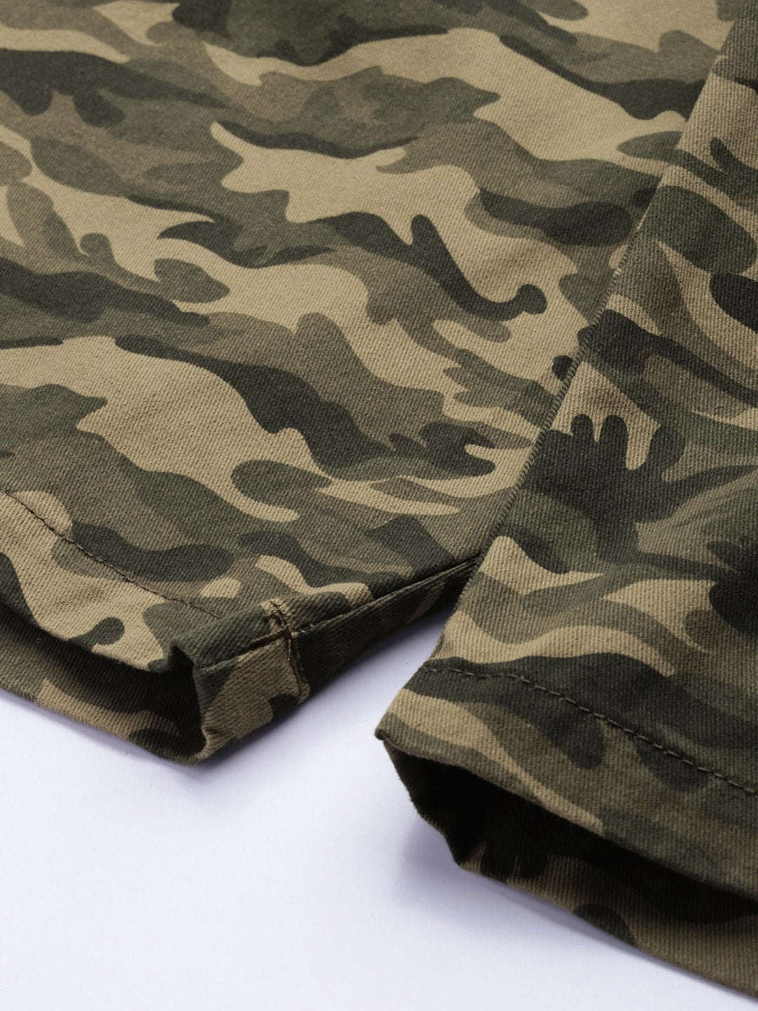 Men's Olive Slim Fit Solid Casual Shorts - Image 8