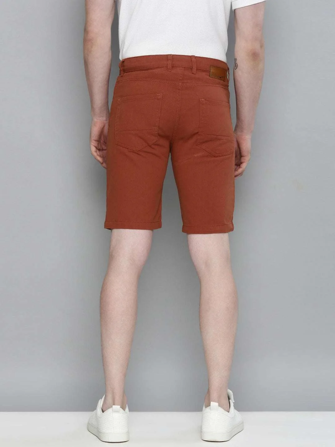 Men's Rust Slim Fit Solid Casual Shorts - Image 4