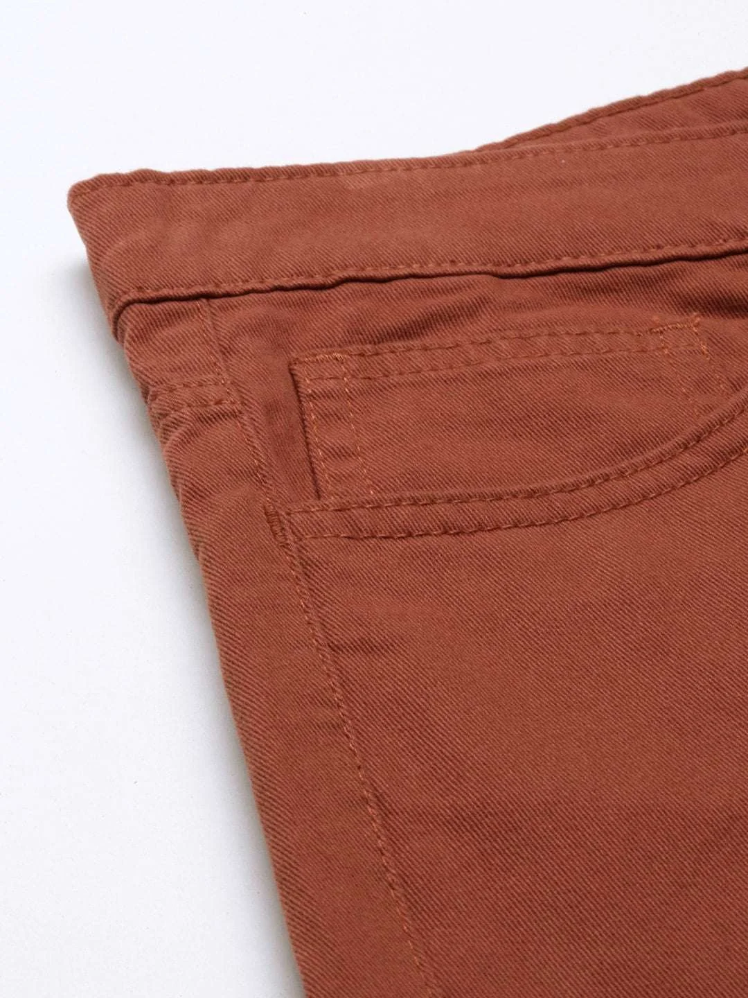 Men's Rust Slim Fit Solid Casual Shorts - Image 7