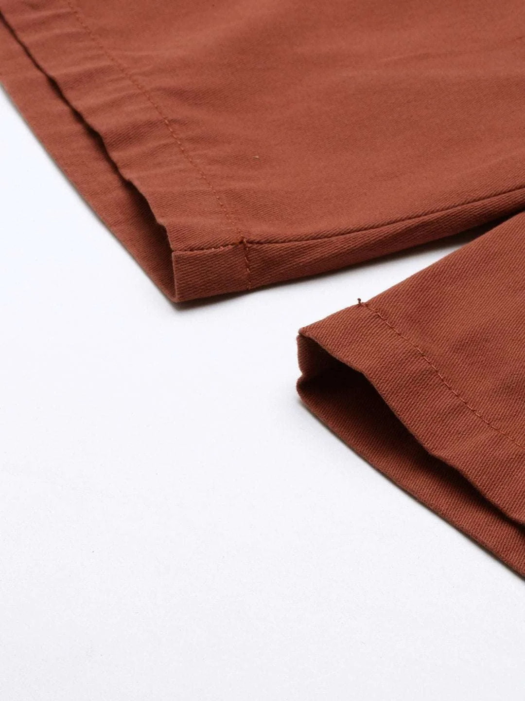 Men's Rust Slim Fit Solid Casual Shorts - Image 8