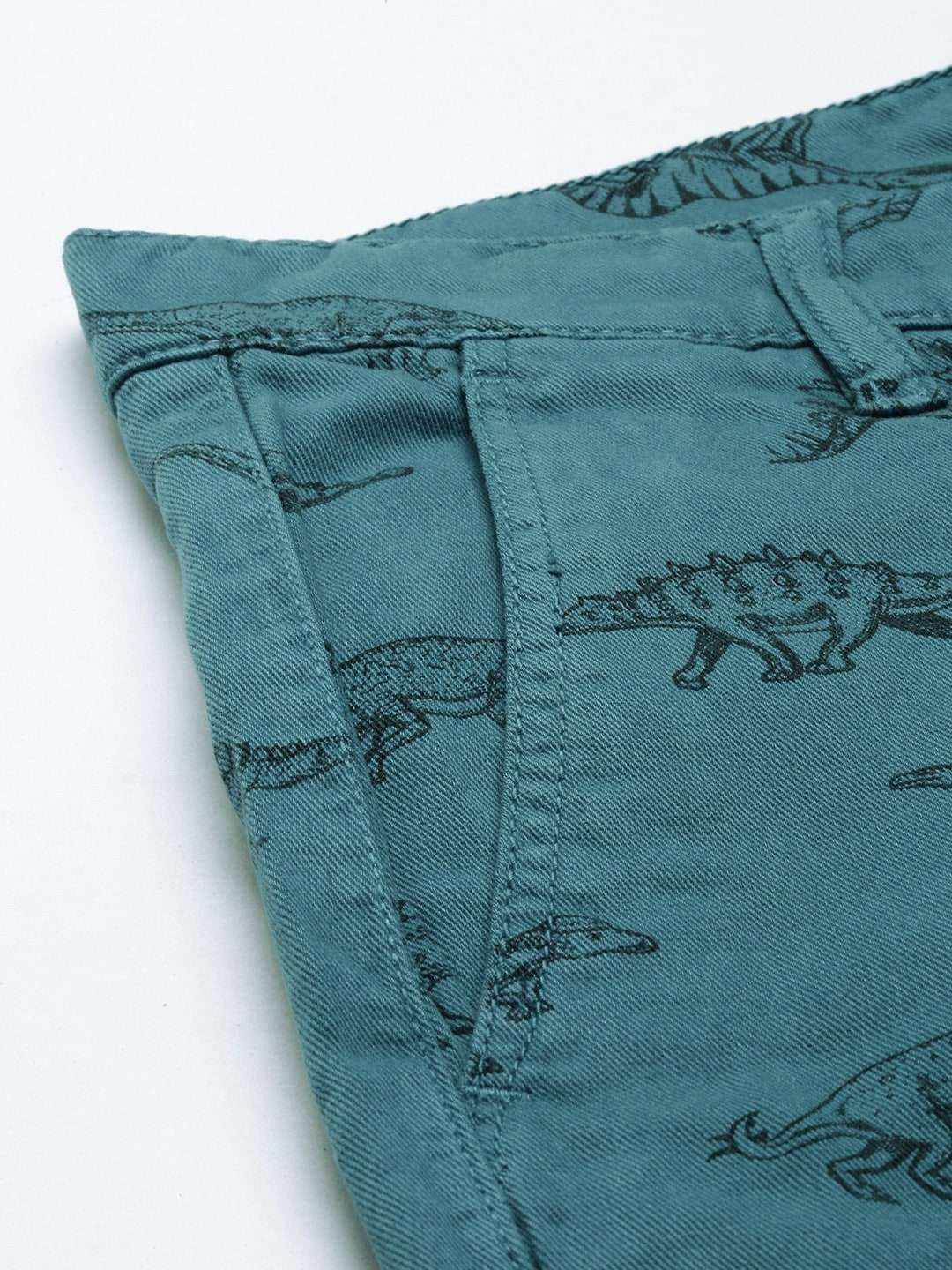 Men's Teal Slim Fit Solid Casual Shorts - Image 7