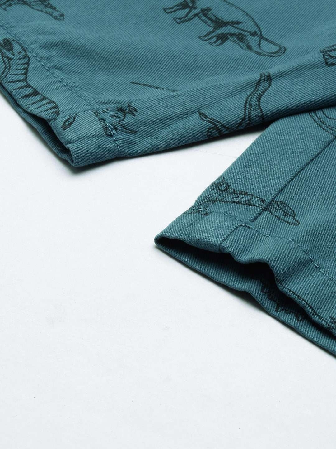 Men's Teal Slim Fit Solid Casual Shorts - Image 8